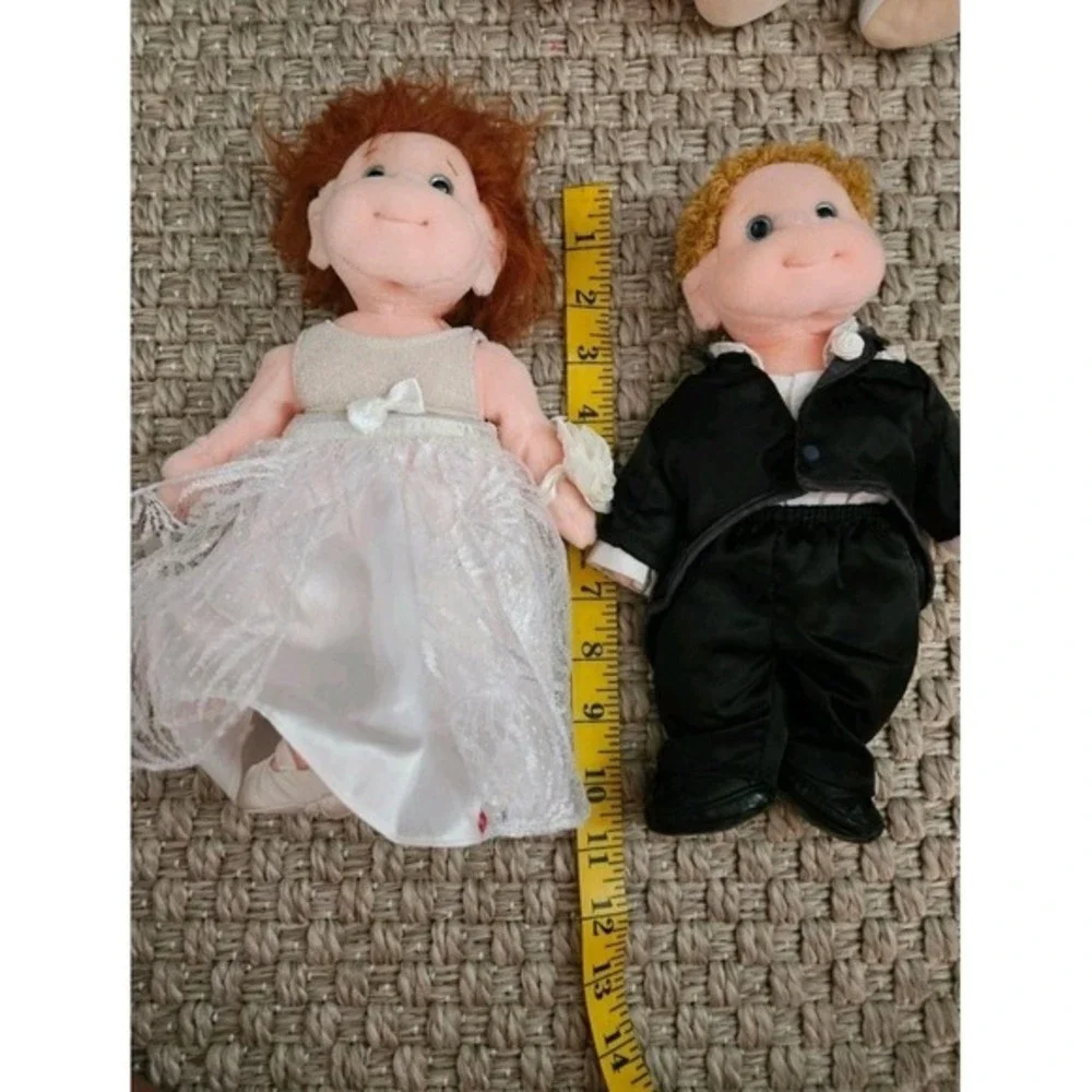 Vintage Ty Wedding Plush Dolls Set Bride & Groom Collectible Toys‎ Lot of 4